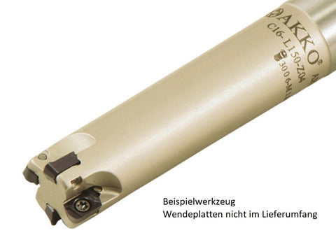 AKKO Hochvorschub-Schaftfräser ø 12 mm für Wendeplatten, kompatibel mit Dijet EO.. ZO.. 0602....
<br/>Schaft-ø 12, ohne Innenkühlung, Z=3