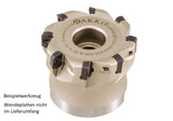 AKKO Hochvorschub-Messerkopf für Wendeplatten, ø 50 mm, kompatibel mit Dijet EP.. ZPMT YPHW 1003..
<br/>Schaft-Ausführung ø 22 (Typ A), mit Innenkühlung, Z=8