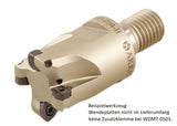 AKKO Hochvorschub-Einschraubfräser ø 32 mm, kompatibel mit Dijet WDMT 0503..
<br/>Gewindeschaft M16, mit Innenkühlung, Z=4