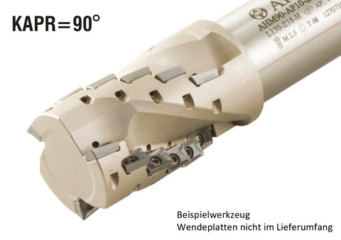 AKKO Wendelschaftfräser ø 40 mm, kompatibel mit ISO-Wendeplatte AP.. 1003.., Gesamtlänge = 130, mit Innenkühlung
<br/>