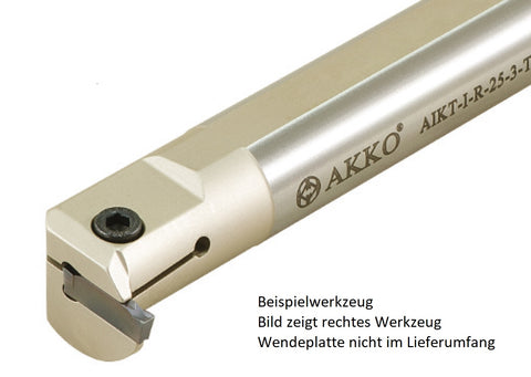 AKKO Innen-Stechhalter, kompatibel mit Iscar-Stechplatte DGN-3
<br/>Schaft-ø 20, ohne Innenkühlung, links