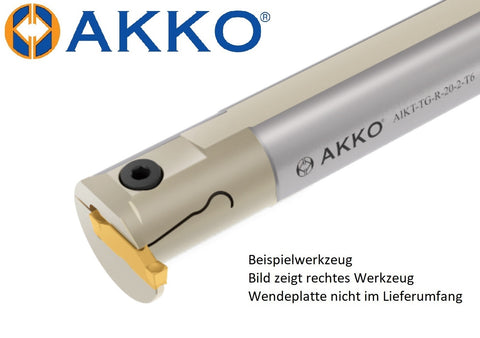 AKKO Innen-Stechhalter, kompatibel mit Tungaloy-Stechplatte DTX5-040
<br/>Schaft-ø 32, ohne Innenkühlung, rechts