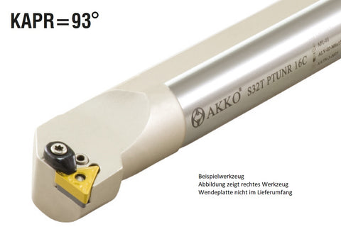 A32S PTUNL 22C Akko-Bohrstange ø 32 mm für ISO-WSP TNM. 2204..
<br/>links, 93° Anstellwinkel, mit Innenkühlung