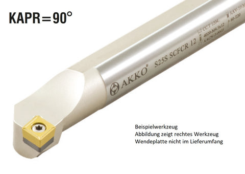 S25S SCFCR 09 AKKO Bohrstange ø 25 mm für CC.T. 09T3..
<br/>rechts, 90° Anstellwinkel, ohne Innenkühlung