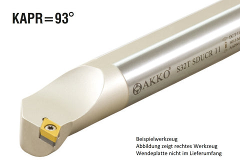 <strong>Akko</strong>-Bohrstange ø 16 mm für DC.T. 0702..
<br/>rechts, 93° Anstellwinkel, ohne Innenkühlung