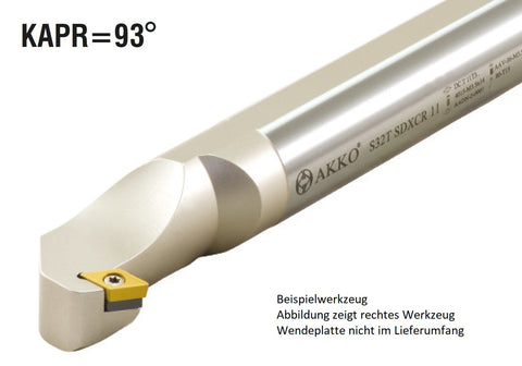 A20P SDXCR 11 AKKO Bohrstange ø 20 mm für DC.T. 11T3..
<br/>rechts, 93° Anstellwinkel, mit Innenkühlung