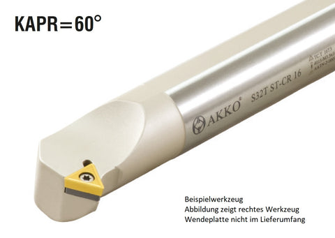 S40U ST-CL 16 AKKO Bohrstange ø 40 mm für TC.T. 16T3..
<br/>links, 62.5° Anstellwinkel, ohne Innenkühlung