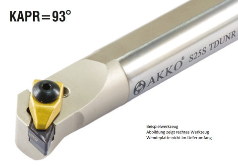 S25S TDUNL 11 AKKO Bohrstange ø 25 mm für DNM. 1104..
<br/>links, 93° Einstellwinkel