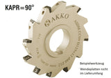 AKKO Scheibenfräser ø 125 mm, Werkzeugbreite 8 mm, kompatibel mit ISO-WSP CC.. 0602..
<br/>Z=14 (Z effektiv = 7)