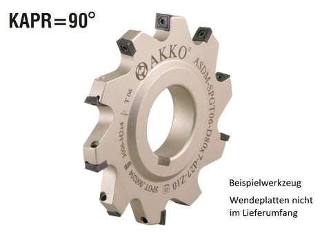 AKKO Scheibenfräser ø 80 mm, Werkzeugbreite 7 mm, kompatibel mit ZCC-WSP SPGT 060204
<br/>Z=10 (Z effektiv = 5)