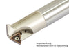 AKKO Gewindefräser ø 20.5 mm, kompatibel mit ISO-Gewinde-Fräsplatte TC.T 090202, Gesamtlänge = 150, mit Innenkühlung
<br/>