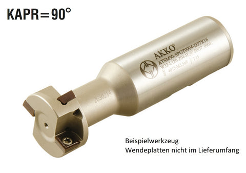 AKKO T-Nuten-Fräser ø 32 mm, Nuthöhe 14 mm, kompatibel mit ZCC-WSP SPGT 090408
<br/>Schaft-ø 32, Z=4 (Z effektiv = 2), mit Innenkühlung