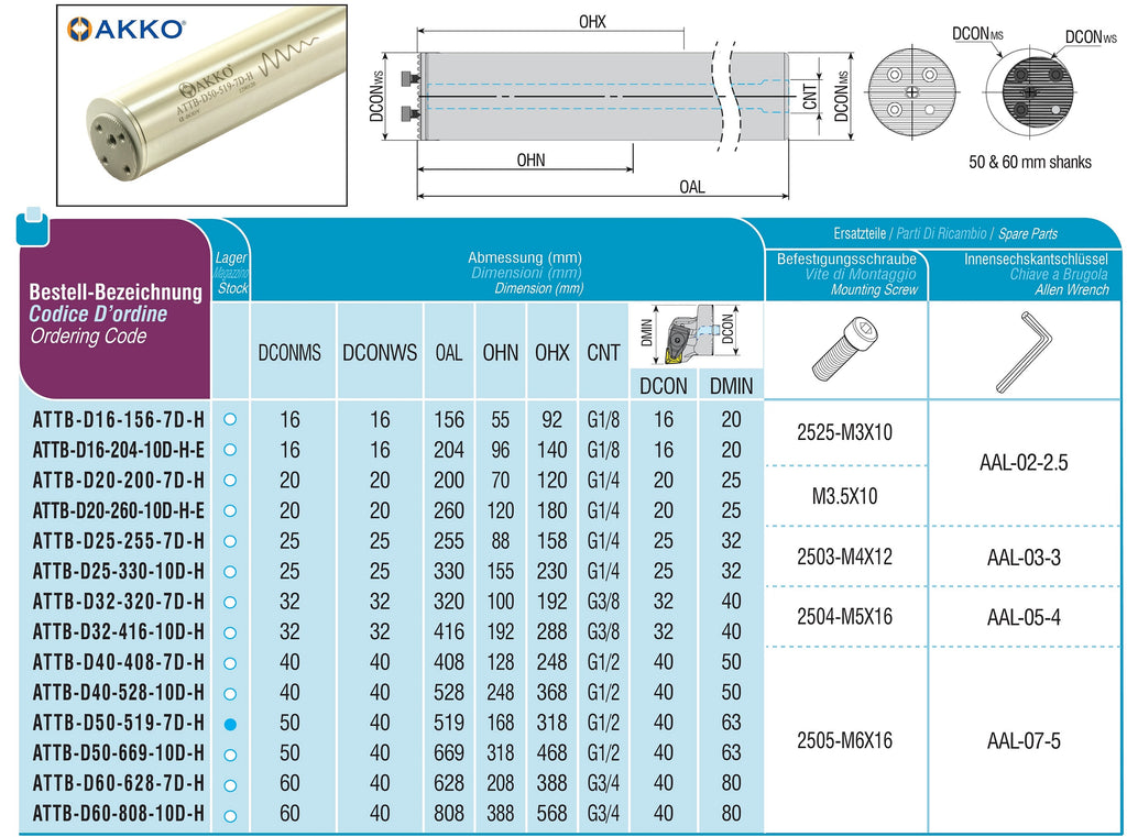 Akko S32T TWLNL 08 Bohrstange 32 für WNMG 0804 Akko S32T TWLNL 08 Bohrstange 32 für WNMG 0804