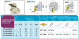 ATTC-A40 SVUCL 16 AKKO Wechselkopf für schwingungsgedämpfte Bohrstange, ø = 40 mm, für Wendeplatte VC.T 1604.., mit Innenkühlung, für eine hohe Oberflächenqualität bei großer Auskraglänge, linke Ausführung
<br/>