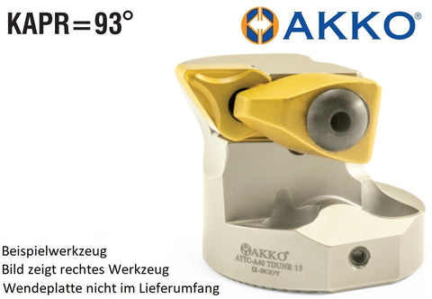 ATTC-A32 TDUNL 11 AKKO Wechselkopf für schwingungsgedämpfte Bohrstange, ø = 32 mm, für Wendeplatte DNM. 1104.., mit Innenkühlung, für eine hohe Oberflächenqualität bei großer Auskraglänge, linke Ausführung
<br/>