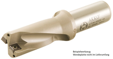 AKKO Wendeplatten-Vollbohrer ø 17,5 mm.5,Bohrtiefe 2xD
<br/>kompatibel mit Taegutec SP.. 060204, Schaft-ø 25 mit Innenkühlung