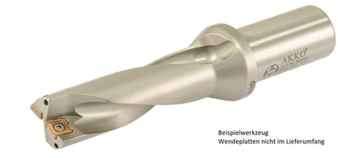 AKKO Wendeplatten-Vollbohrer ø 19 mm, Bohrtiefe 3xD
<br/>kompatibel mit Sandvik 880-0303.., Schaft-ø 25 mit Innenkühlung