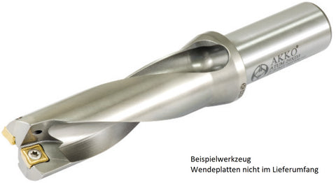 AKKO Wendeplatten-Vollbohrer ø 19 mm, Bohrtiefe 3xD
<br/>kompatibel mit Taegutec+Ingersoll SOMT 060204, Schaft-ø 25 mit Innenkühlung