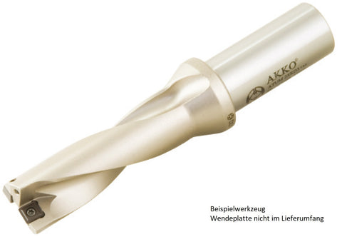 AKKO Wendeplatten-Vollbohrer ø 19 mm, Bohrtiefe 3xD
<br/>kompatibel mit Taegutec SP.. 060204, Schaft-ø 25 mit Innenkühlung