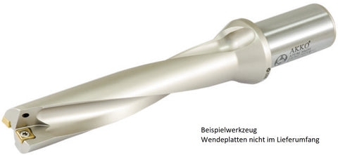 AKKO Wendeplatten-Vollbohrer ø 16,5 mm, Bohrtiefe 5xD
<br/>kompatibel mit Taegutec SOMT 060204, Schaft-ø 25 mit Innenkühlung