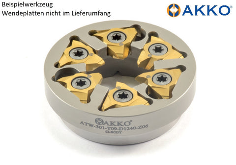 AKKO Wirbelring zum Gewindewirbeln für CITIZEN-Maschine, Ringdurchmesser =  46 mm, kompatibel mit AKKO-Wendeplatte T09… 
<br/>