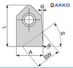<strong>AKKO</strong>-Wendeplatte aus Hartmetall für Ventilsitzbearbeitung, S° = 0º mm