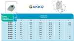 <strong>AKKO</strong>-Wendeplatte aus Hartmetall für Ventilsitzbearbeitung, S° = 0º mm