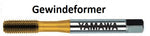 Gewindeformer M 3, Typ R-D V
<br/>Yamawa, TiN-beschichtet für Stahl, VA und NE-Metalle