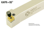Akko-Außen-Drehhalter 95° für CNM. 1204..
<br/>links Schaft 20 x 20 mm