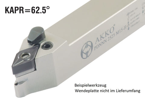 PDNNN 2525 M15-H AKKO Außen-Drehhalter 62.5° mit Innenkühlung<br/>für DNM. 1506.., neutral Schaft 25 x 25 mm