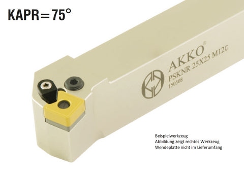 PSKNL 4040 S25C AKKO Außen-Drehhalter 75° für SNM. 2509..
<br/>links Schaft 40 x 40 mm