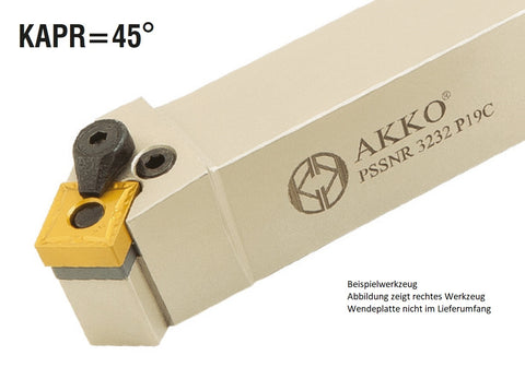 PSSNL 2020 K12C AKKO Außen-Drehhalter 45° für SNM. 1204..
<br/>links Schaft 20 x 20 mm