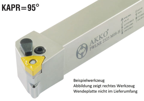 <strong>AKKO</strong>-Außen-Drehhalter 95° mit Innenkühlung<br/>für WNM. 0804.., links Schaft 25 x 25 mm