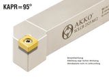 Akko-Außen-Drehhalter 95° für CC.T 09T3..
<br/>links Schaft 25 x 25 mm