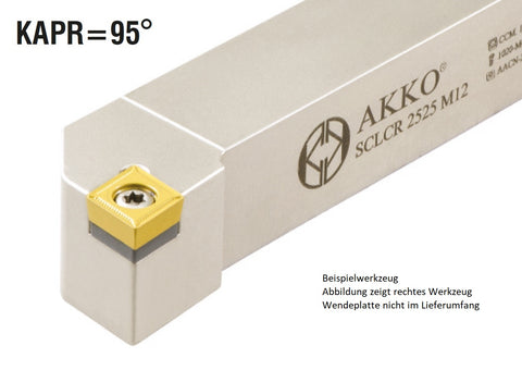 Akko-Außen-Drehhalter 95° für CC.T 1204..
<br/>links Schaft 25 x 25 mm
