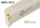 SDHCR 1212 F07 AKKO Außen-Drehhalter 107.5° für DC.T 0702..
<br/>rechts Schaft 12 x 12 mm