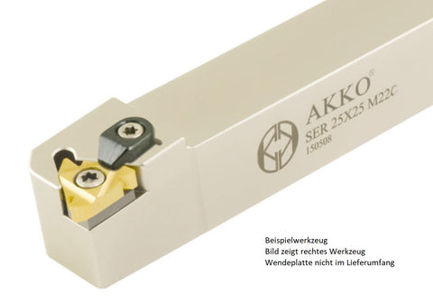 AKKO Gewindedrehhalter außen, kompatibel mit Sandvik 166
<br/>rechts, Schaft 25 x 25 mm