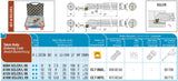 <strong>AKKO</strong>-Bohrstangen-Set, links, Typ A (mit Innenkühlung) für ISO-Wendeplatte CC.T 0602.. und CC.T 09T3.. 
<br/>mit 4 verschiedenen Durchmessern