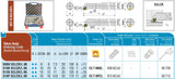 <strong>AKKO</strong>-Bohrstangen-Set, links, Typ S (ohne Innenkühlung) für ISO-Wendeplatte CC.T 0602.. und CC.T 09T3.. 
<br/>mit 4 verschiedenen Durchmessern