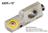 AKKO Kurzdrehhalter für ISO-WSP SC.T 09T308
<br/>links, 75° Anstellwinkel