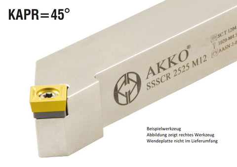 SSSCR 2525 M12 AKKO Außen-Drehhalter 45° für SC.T 1204..
<br/>rechts Schaft 25 x 25 mm