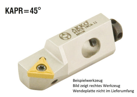 AKKO Kurzdrehhalter für ISO-WSP TC.T 110204
<br/>links, 45° Anstellwinkel