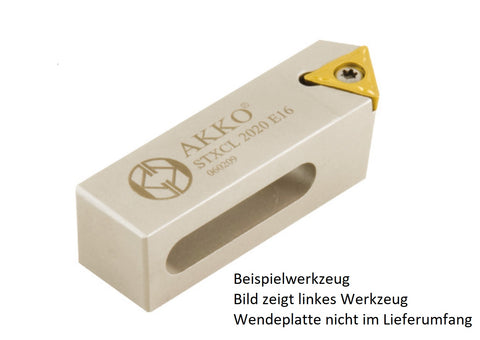 AKKO Kurzdrehhalter 20 x 10 mm für ISO-WSP TC.. 16T3..
<br/>rechts