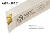 SVHBL 3232 P16 AKKO Außen-Drehhalter 107.5° für VB.T 1604..
<br/>links Schaft 32 x 32 mm