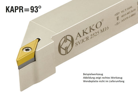 Akko-Außen-Drehhalter 93° für VC.T 1604..
<br/>links Schaft 25 x 25 mm