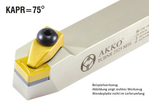AKKO -Außen-Drehhalter 75° für CNM. 1606.. links Schaft 25 x mm - 8699459042291 - Drehhalter
