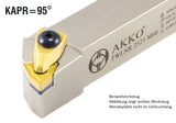 Akko-Außen-Drehhalter 95° für WNM. 0804.. links Schaft 25 x mm - 8699459000352 - Drehhalter
