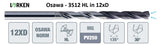12xD-VHM-Tieflochbohrer, ø 3.2 mm, Osawa Typhoon
<br/>mit Innenkühlung, beschichtet, Hauptanwendung: Stahl, VA, Guss