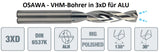 VHM-Bohrer für Alu, Bohrtiefe 3xD, ø 8.5 mm
<br/>Osawa Typhoon, mit Innenkühlung, unbeschichtet