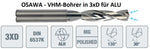 VHM-Bohrer für Alu, Bohrtiefe 3xD, ø 4.1 mm
<br/>Osawa Typhoon, mit Innenkühlung, unbeschichtet